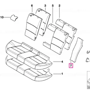 Retur gratuit Panou trim lateral dreapta SCHWARZ - BMW