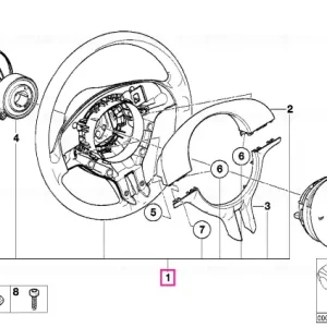 Volan sport cu airbag, piele IMPALABR./CHROM - BMW Retur gratuit