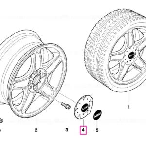 Capac butuc argintiu 16 16" - BMW - Mini Livrare rapidă