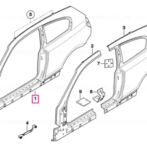 Cadru lateral exterior dreapta - BMW Transport gratuit