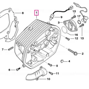 Livrare expres Chiulasă argintie dreapta - BMW Motorrad