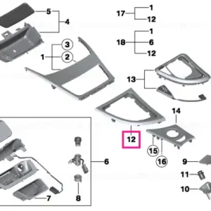 Capac schimbător viteze argintiu decorativ - BMW Bestseller