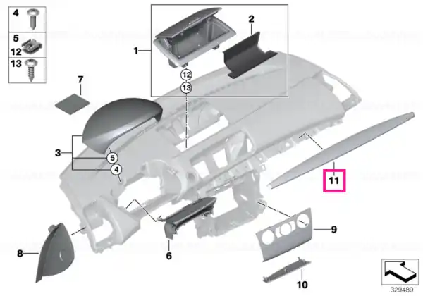 Noutate Ornament tablou bord negru lucios - BMW