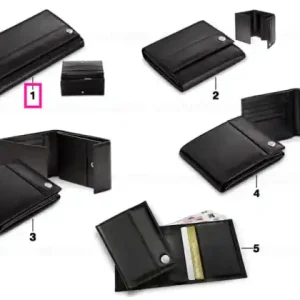 Transport gratuit Portofel orizontal femei, PIELE NEAGRA BLACK LEATHER - BMW