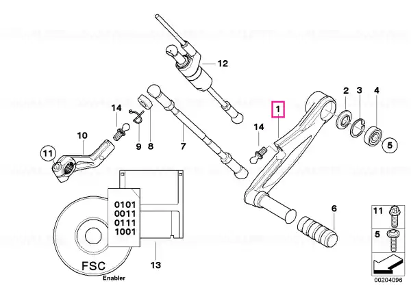 Palan schimbător viteze - BMW Motorrad Retur ușor