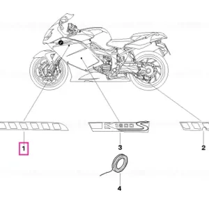 Autocolant panou estetică stânga WEISS/BLAU - BMW Motorrad Retur ușor