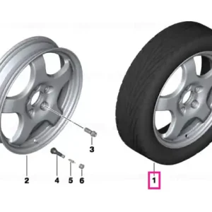 Roată de rezervă compactă - Alloy wheel 84 cu anvelopa Continental CST 17 - 135/80R17 102M - BMW X1 E84 Noutate