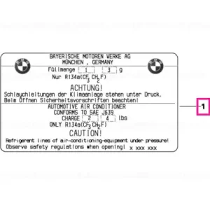 Retur ușor Etichetă lichid răcire 620+/-10G - BMW