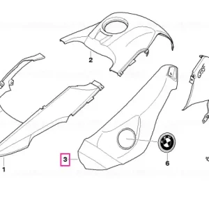 Plată securizată Panou trim lateral dreapta - BMW Motorrad