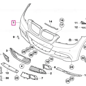 Capac ornament bara, prim, fata -M- - BMW Nu rata