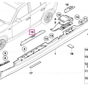 Retur ușor Ornament intrare cromat dreapta BMW