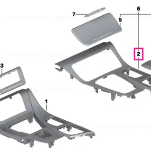 Calitate înaltă Capac consolă centru SCHWARZ - BMW
