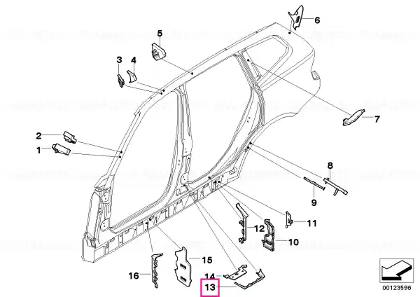 Piesă moulată coloană B, exterior stânga - BMW Cumpără acum
