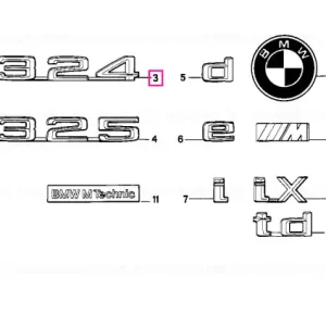 Bestseller Emblemă adezivă 324 "324" - BMW