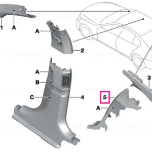 Calitate înaltă Ornament stâlp C piele inferior dreapta, INDIVIDUAL - BMW