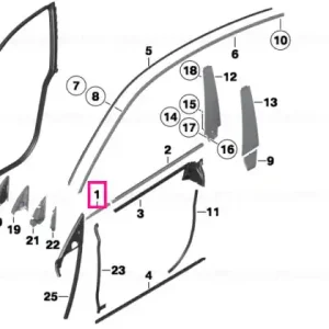 Capac conducta scurta exterior stanga GLANZSCHWARZ - BMW Chilipir