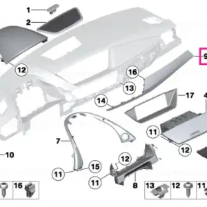 Vezi acum Ornament tablou bord argintiu mat - BMW