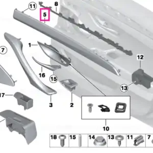 Super ofertă Ornament ușă aluminiu finisaj fin dreapta spate - BMW