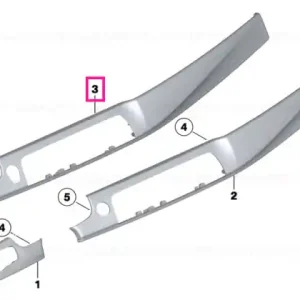 Retur gratuit Ornament panou bord perie fină aluminiu pasager PERLGLANZ CHROM - BMW