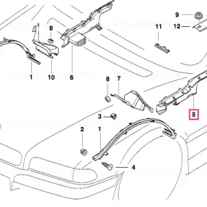 Calitate înaltă Protecție cablu față stânga - BMW