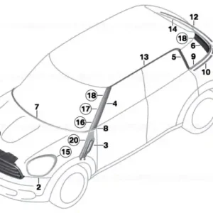 Comandă acum Banda retinere pilon D dreapta - BMW - Mini