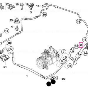Calitate înaltă Furtun aspiratie evaporator-compresor - BMW