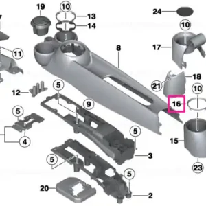 Inel ornamental suport pahar spate, CARBON BLACK - BMW - Mini Calitate înaltă