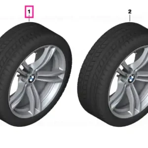 Roată completă de iarnă - M Double Spoke 408M cu anvelopa Pirelli W240 Sottozero S2 - 255/40R19 100V XL - BMW M5/M6 F10/F12/F13 - punte față Mai ieftin
