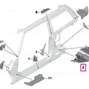Piesă molduită pilon B exterior stânga - BMW - Mini Reducere de preț