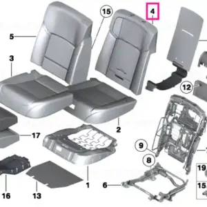 Secțiune spumă spătar Comfort A/C stânga - BMW Preț redus