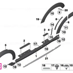 Nit expansibil L = 11MM - BMW - Mini Plată securizată