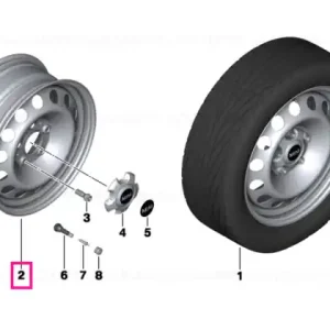 Lichidare de stoc Steel rim silber 61/2JX16  ET:46 - BMW - Mini