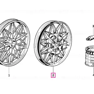 Discount Cast rim silber with drum brake rear 2,50X18 - BMW Motorrad