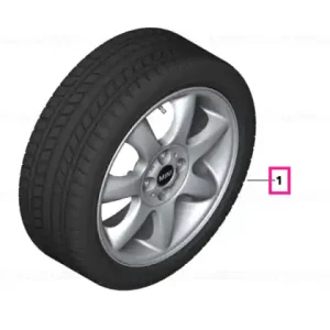 Plată securizată Roată completă de iarnă - Bridge Spoke R94 cu anvelopa Goodyear UG7+ ROF - 195/55R16 87H - Mini R50/R52/R53/R55/R56/R57/R58/R59