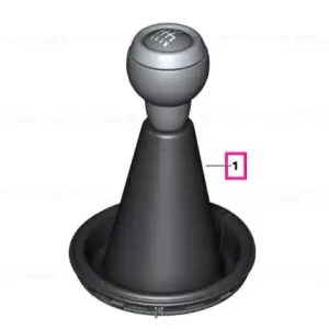 Disponibil imediat Leather shift knob with boot/6-speed SILBER - BMW - Mini