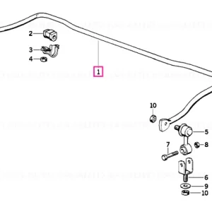 Stabilizer, front D=24MM - BMW Doar azi