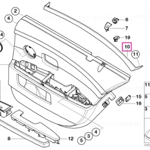 Retur ușor Decorative strip, door rear right TITAN87 - BMW