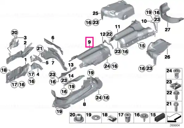 Tunnel heat insulator - BMW Doar azi