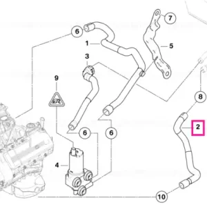 Retur ușor Furtun radiator retur motor - BMW
