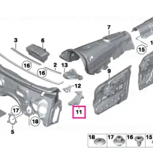 Sound insulation A-column, left - BMW Mai ieftin
