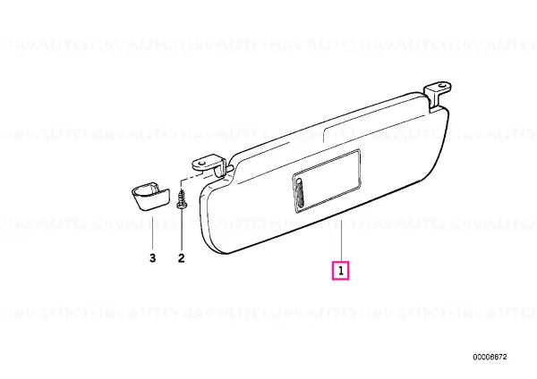 Chilipir Sun visor with mirror right - BMW