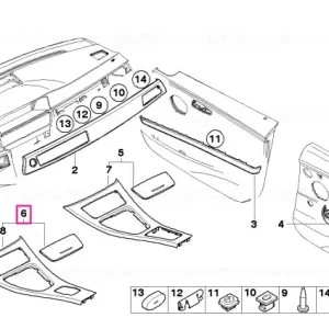 Set, decorative strips,variegated bamboo ANTHRAZIT - BMW Retur gratuit