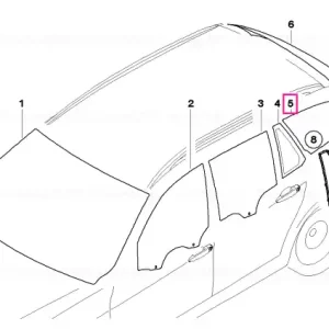 Calitate înaltă Side window, tinted glass, rear right GLANZSCHW./SSG - BMW