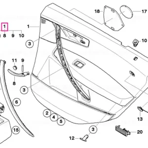 Cel mai bun preț Door lining cloth rear right ANTHRAZIT - BMW
